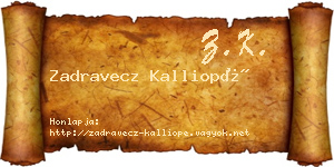 Zadravecz Kalliopé névjegykártya
